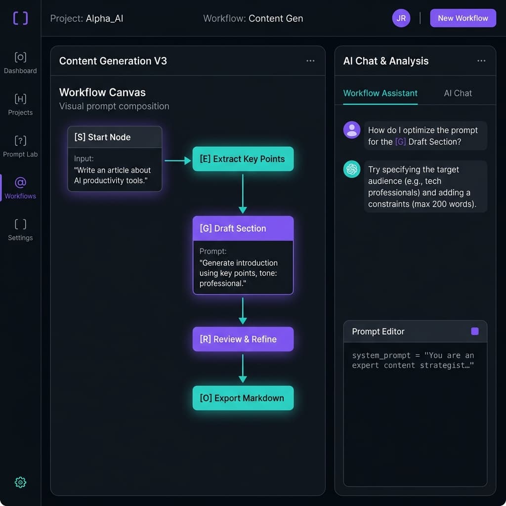 Screenshot of AI Workflow Exploration