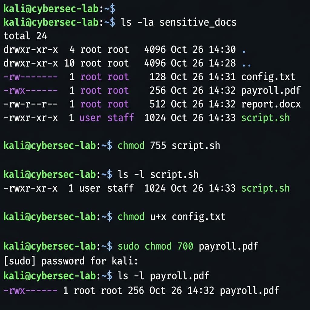 Screenshot of Linux Access Control Simulation